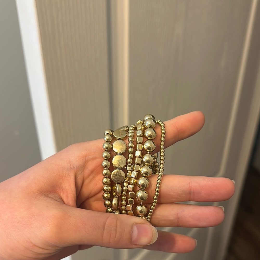 Gold Beaded Bracelet Set